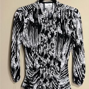 Joseph Ribkoff Monochrome Abstract Blouse